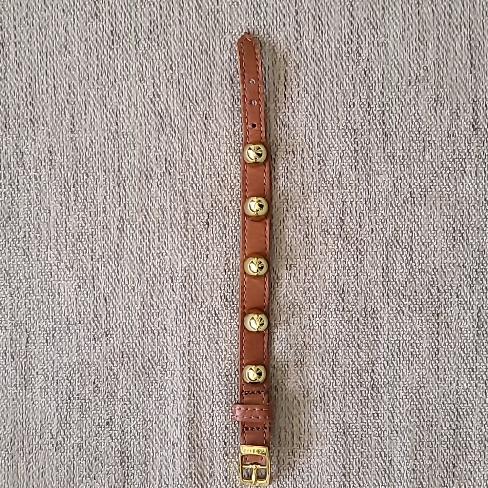 CC Skye Bolt Brass Studded Leather Bracelet - Picture 6 of 7